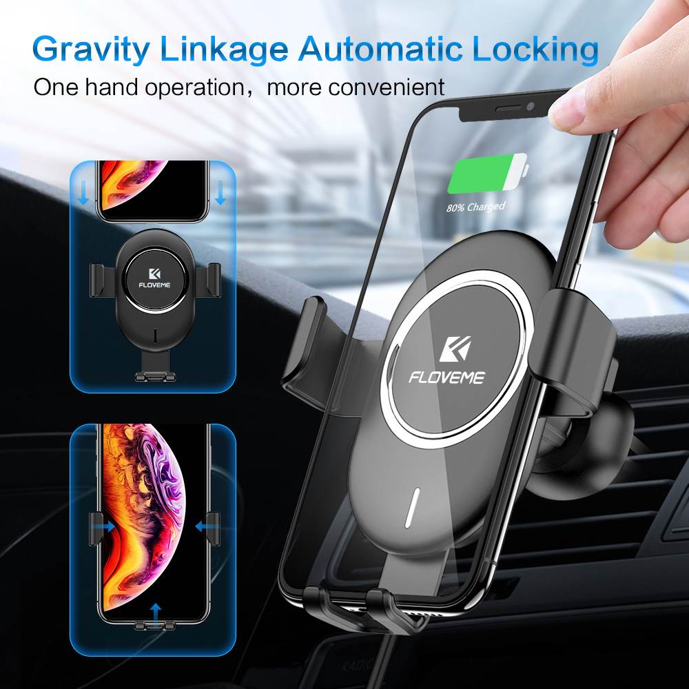 Air Vent Mount Qi Car Wireless Charger 10W Fast Wireless Charging Car ...