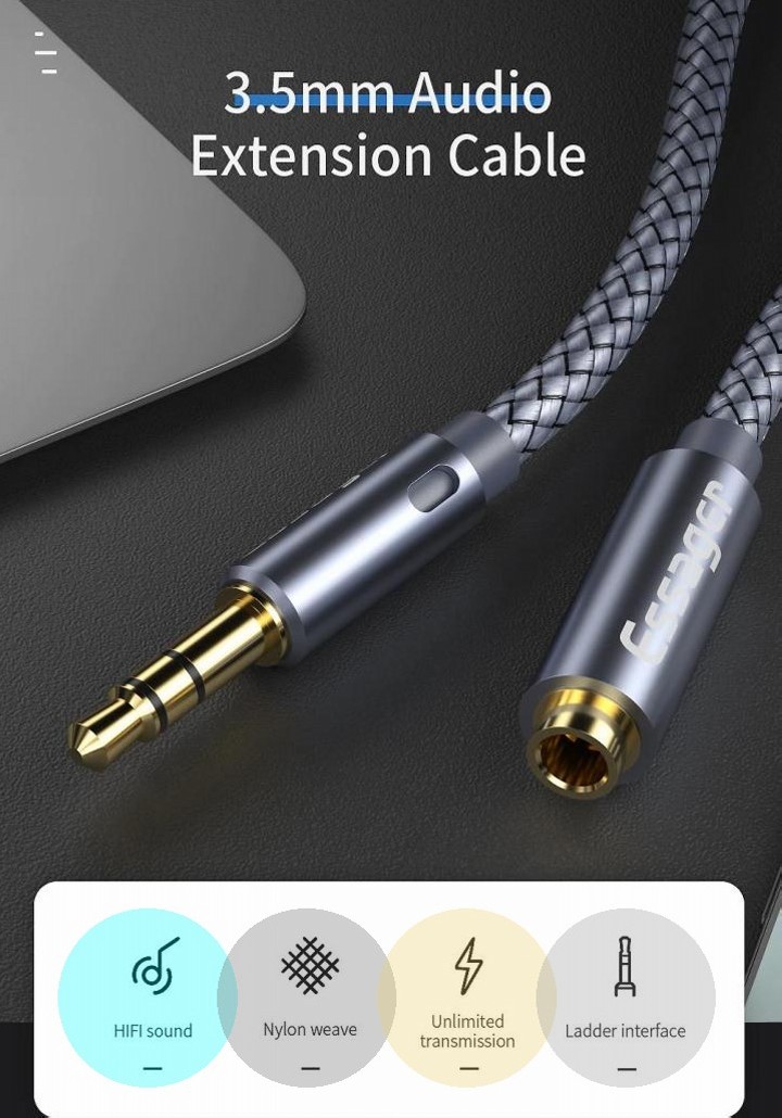 Extension Audio Cable 3.5 mm Jack Audio Cable Aux Cord