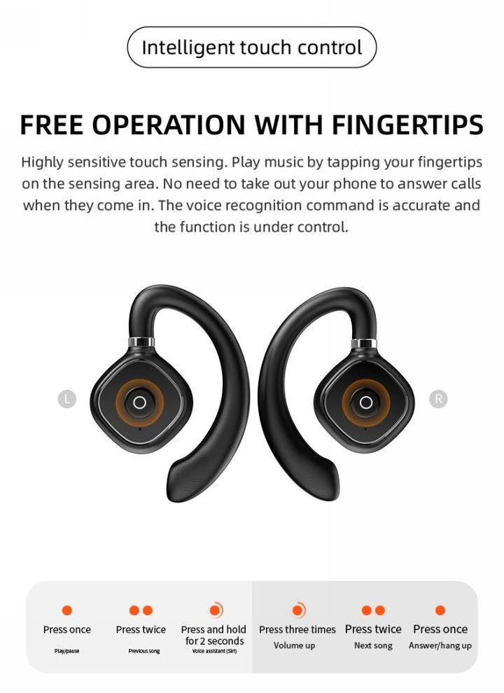 Ear Hook Headphones Bluetooth