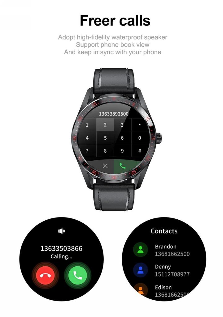 Smart Watch For Android iOS Phones AMOLED Bluetooth Call Smart Watches For Men