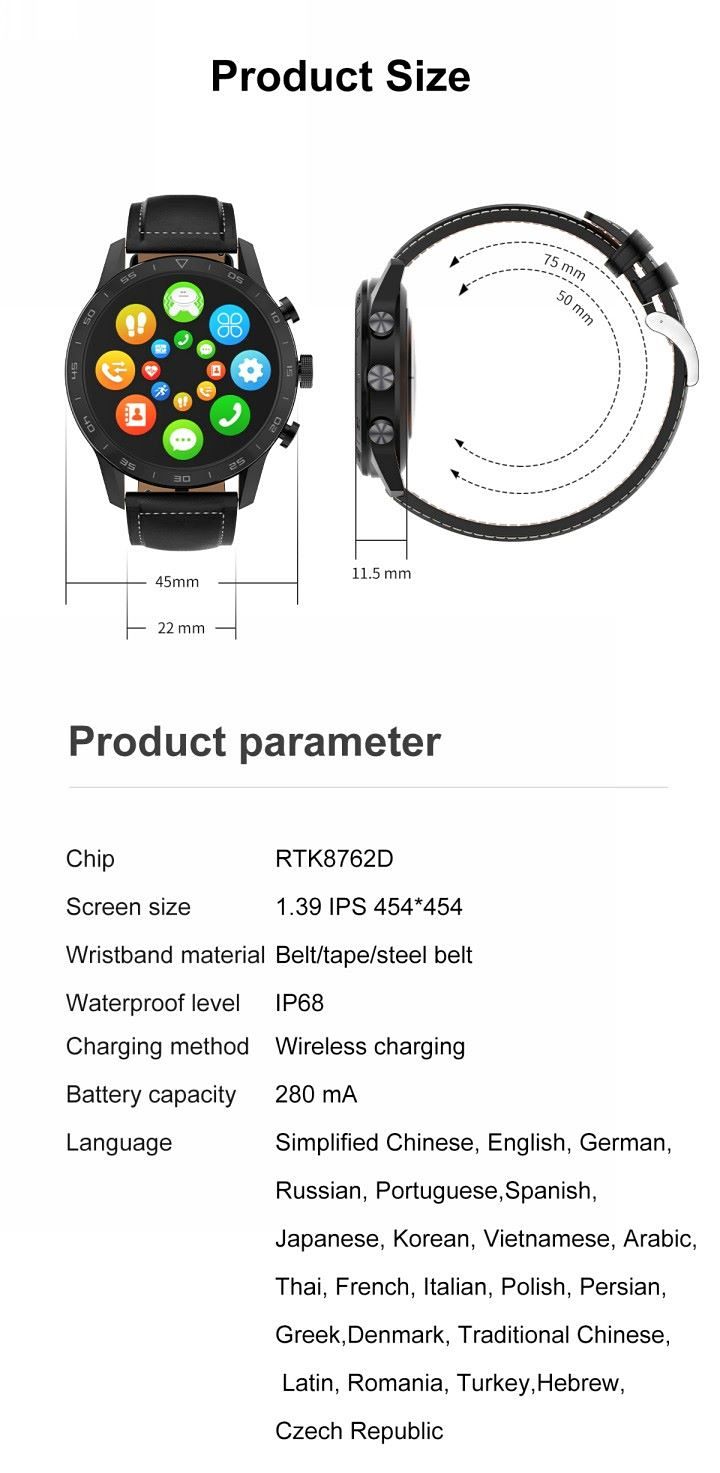 Men Smartwatch Bluetooth Call Rotary Button